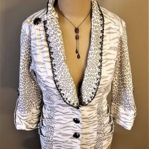 Alberto Mikali Animal Print Inspired Blazer, LG